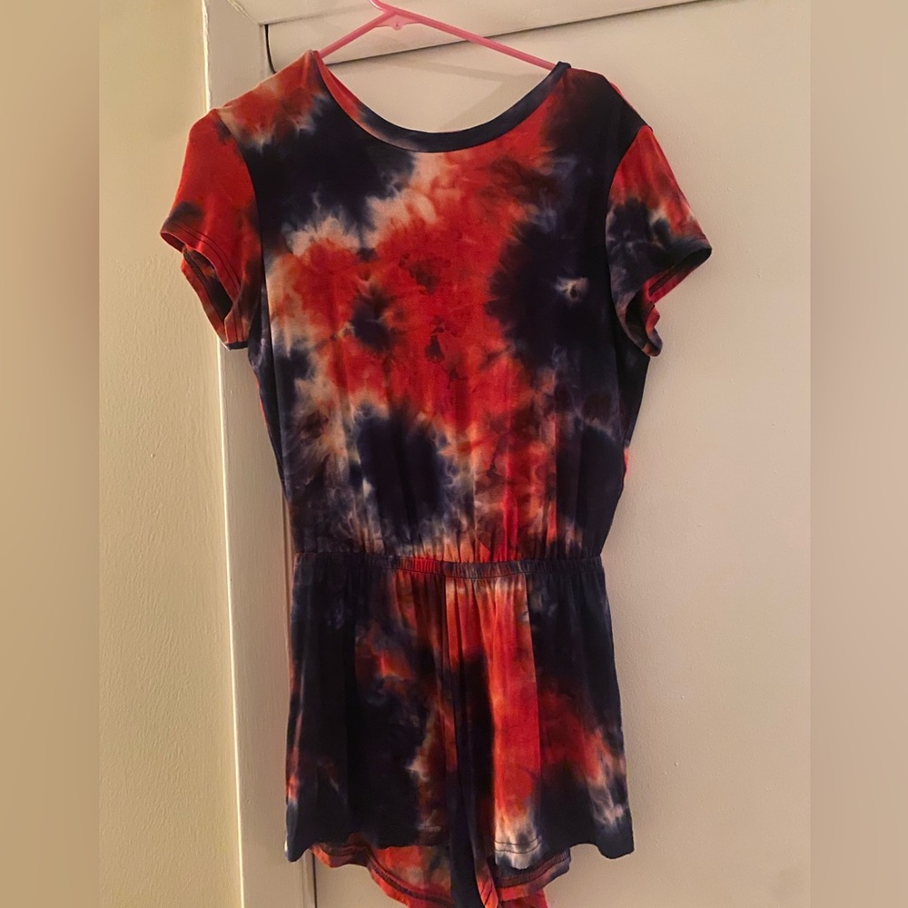 Short romper - tie dye - American apparel